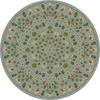 Spicher Biltmore Arabesque Bloom Aqua Verdure - round vinyl floor cloth