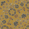 Spicher Biltmore Arabesque Bloom Forged Ochre - round vinyl floor cloth detail 