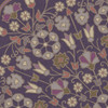 Spicher Biltmore Arabesque Bloom Midnight Orchid - round vinyl floor cloth detail