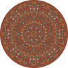 Biltmore Spicher Biltmore Arabesque Bloom Vermillion Slate - round vinyl floor cloth