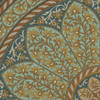 Estate Tracery Lapis Bloom - round vinyl floor cloth detail