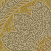 Biltmore Estate Tracery Olive Saffron - round vinyl floor cloth detail
