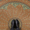Estate Tracery Tuscan Arcade - round vinyl floor cloth 