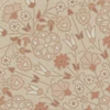 Biltmore Arabesque Bloom Blush Parchment - half round vinyl floor cloth detail