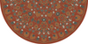 Biltmore Spicher Biltmore Arabesque Bloom Vermillion Slate - half round vinyl floor cloth