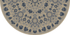 Spicher Biltmore Arabesque Bloom Indigo Linen - half round vinyl floor cloth