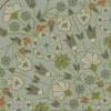 Arabesque Bloom Aqua Verdure - round vinyl floor cloth detail