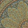 Estate Tracery Lapis Bloom - round vinyl floor cloth detail