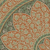 Estate Tracery Verdigris Flame - round vinyl floor cloth detail
