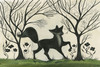 Animal Silhouette Fox facing right - vinyl floor cloth size 24x36