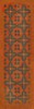 Classic Pattern 3 Red Rum (distressed) - vinyl floor cloth sizes 26x83, 36x115