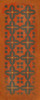 Classic Pattern 3 Red Rum (distressed) - vinyl floor cloth sizes 30x75, 36x90