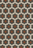Classic Pattern 2 Organic Synthesis - (lightly distressed) - vinyl floor cloth sizes 96x140, 120x175