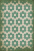 Classic Pattern 2 Water Lilies (distressed) - vinyl floor cloth sizes 20x30, 24x36, 30x44, 38x56, 52x76, 70x102