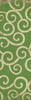 Classic Pattern 4 Sea of Green (distressed) - vinyl floor cloth sizes 26x83, 36x115