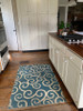 Classic Pattern 4 Tsunami (distressed)- vinyl floor cloth used in a kitchen 