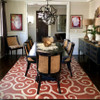 Classic Pattern 4 Captain Nemo (distressed)- vinyl floor cloth in a dining room dining room
