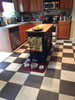 Classic Pattern 7 Checkered Past - (distressed) - vinyl floor cloth used in a kitchen 