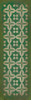 Classic Pattern 3 The Emerald City (distressed) - vinyl floor cloth sizes 26x83, 36x115