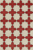 Pattern 23 Dressed in Scarlet - vinyl floor cloth sizes 20x30, 24x36, 30x44, 38x56