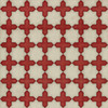 Pattern 23 Dressed in Scarlet - vinyl floor cloth sizes 60x60, 72x72
