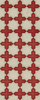 Pattern 23 Dressed in Scarlet - vinyl floor cloth sizes 30x75, 36x90