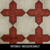 Pattern 23 Dressed in Scarlet - vinyl floor cloth swatch sample
