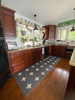 Pattern 24 Greece - vinyl floor cloth runner used in a kitchen 
