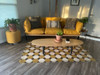 Williamsburg Octagons Jefferson - vinyl floor cloth as used in a living room 