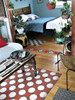 Williamsburg Octagons Lee - vinyl floor cloth as used in an  apartment 