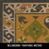 Williamsburg Traditional Mustard - vinyl floor cloth swatch sample