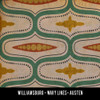 Williamsburg Wavy Lines Austen - vinyl floor cloth swatch sample