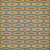 Williamsburg Wavy Lines Austen - vinyl floor cloth sizes 36x36, 48x48