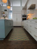 Williamsburg Wavy Lines Defoe - vinyl floor cloth 36x115 runner used in a kitchen
