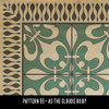 Classic Pattern 55 As the Clouds Go By - vinyl floor cloth swatch sample