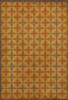 Classic Pattern 54 Fireball - vinyl floor cloth sizes 52x76, 70x102