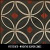 Pattern 70 When the Reaper Comes - vinyl floor cloth sample swatch