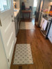 Williamsburg Bookbinder Davis - vinyl floor cloth used in a kitchen