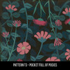 Pattern 73 Pocket Full of Posies - vinyl floor cloth sample swatch