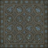 Williamsburg Crewelwork Delphinium - vinyl floor cloth, Image for all square sizes