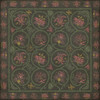 Williamsburg Crewelwork Dianthus - vinyl floor cloth, Image for all square sizes