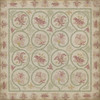 Williamsburg Crewelwork Rose Campion - vinyl floor cloth, Image for all square sizes