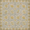 Williamsburg Crewelwork Sweetflag - vinyl floor cloth, Image for all square sizes