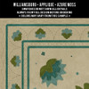 Williamsburg Applique Azure Moss - vinyl floor cloth swatch sample