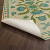 Williamsburg Applique Azure Moss - vinyl floor cloth underside 