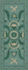 Williamsburg Applique Barred Clouds Bloom - vinyl floor cloth size 36x90