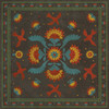 Williamsburg Applique Gossip of Swallows - vinyl floor cloth. Image for all square sizes