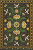 Williamsburg Applique The Greenest Dells - vinyl floor cloth, Image for all rectangle sizes