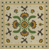 Williamsburg Applique Wild Bees Song - vinyl floor cloth, Image for all square sizes