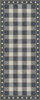 Williamsburg Gingham Tile Blue - vinyl floor cloth size 36x90